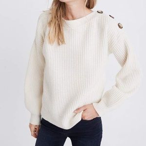 NWT Madewell boatneck button shoulder sweater